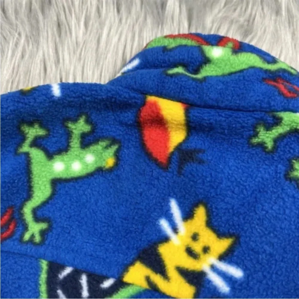 Vintage Columbia Blue Animal Fleece Vest Kids 4/5